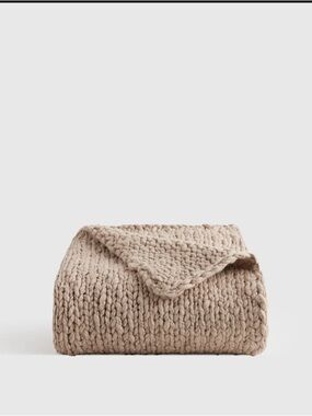 Quince  Chunky Hand Knit Wool Throw in Neutral
